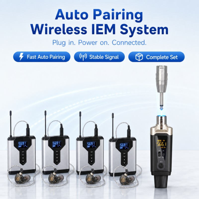 In Ear Monitor Iem - 무선 IEM 시스템, 1개의 송신기와 4개의