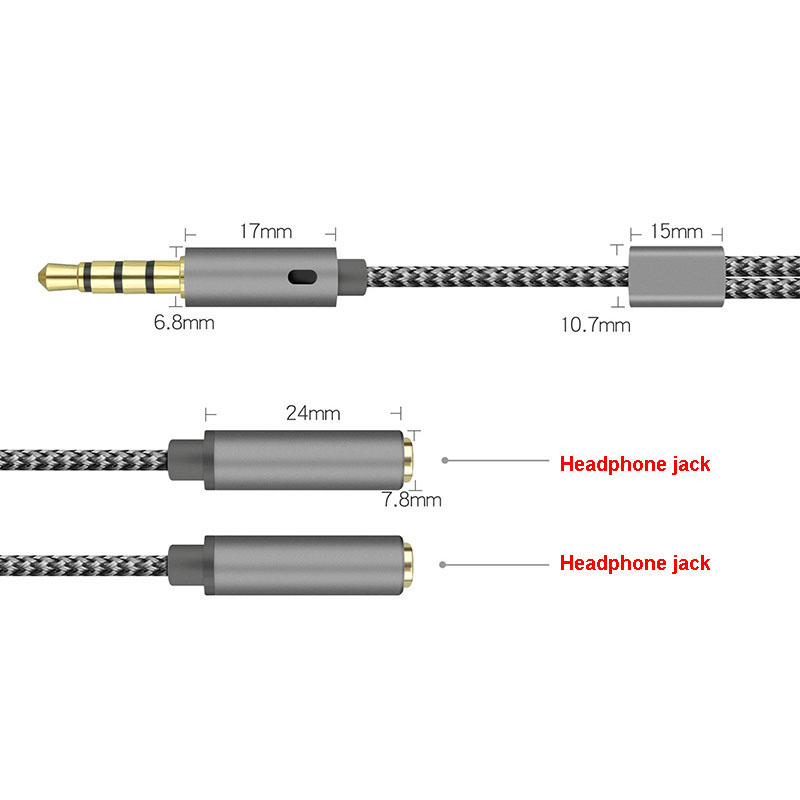 1PCS 3.5mm 오디오 분배기 Y 잭 1 남성-2  - Earphone Splitter Jack 리뷰 및 가격